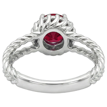 Afbeelding in Gallery-weergave laden, Diamanten ring Robijn en Natuurlijke echte diamanten ( niet in een laboratorium gekweekt ) 2 karaat witgoud 14K sieraden
