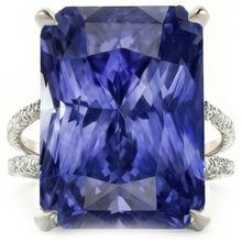 Afbeelding in Gallery-weergave laden, IGI GECERTIFICEERDE Diamanten Ring met Grote Saffier Edelsteen Sieraden 7.50 Karaat Gespleten Schacht
