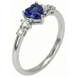 Diamanten ring hart blauwe saffier 5 steen 1,25 karaat gouden sieraden