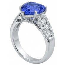 Afbeelding in Gallery-weergave laden, Diamanten ring hartvormige lichtblauwe saffier sieraden 5,50 karaat
