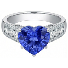 Afbeelding in Gallery-weergave laden, Diamanten ring hartvormige lichtblauwe saffier sieraden 5,50 karaat
