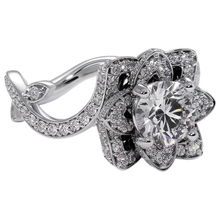 Afbeelding in Gallery-weergave laden, Diamanten ring lotusbloem 2,50 karaat 4 tanden wit goud
