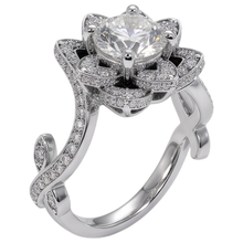 Afbeelding in Gallery-weergave laden, Diamanten ring lotusbloem 2,50 karaat 4 tanden wit goud
