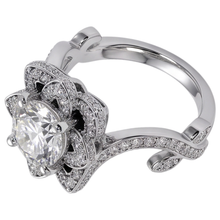 Afbeelding in Gallery-weergave laden, Diamanten ring lotusbloem 2,50 karaat 4 tanden wit goud
