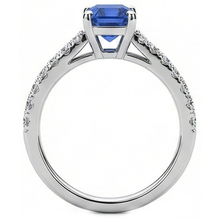 Afbeelding in Gallery-weergave laden, Diamanten ring smaragd blauwe saffier edelsteen met accenten 2,50 karaat
