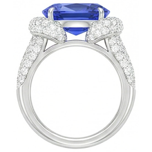 Afbeelding in Gallery-weergave laden, Diamanten ring voor dames Ovale blauwe saffier 4 karaat goud 14K sieraden
