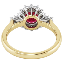 Afbeelding in Gallery-weergave laden, Diamanten ronde robijn ring Halo stijl goud 14K 1,50 karaat
