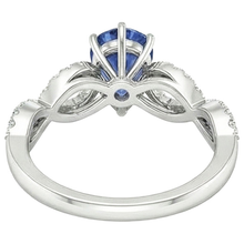 Afbeelding in Gallery-weergave laden, echte round saffier 3.50karaat ring zijaanzicht
