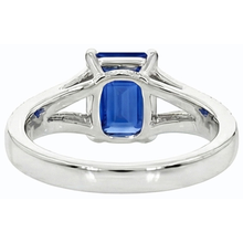 Afbeelding in Gallery-weergave laden, echte emerald saffier 3karaat ring zijaanzicht
