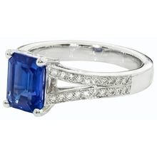 Afbeelding in Gallery-weergave laden, echte emerald saffier 3karaat ring profielweergave
