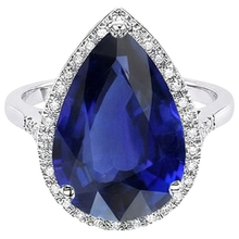 Afbeelding in Gallery-weergave laden, Labgekweekte Saffier Ring 7.50ct - Witgoud 14K
