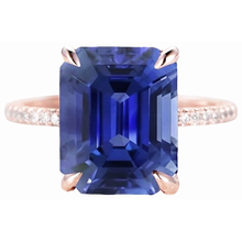 Afbeelding in Gallery-weergave laden, echte emerald saffier 4.50karaat ring zijaanzicht
