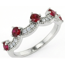 Afbeelding in Gallery-weergave laden, Diamanten trouwring 1.74 karaat Birma Ruby vrouwen sieraden
