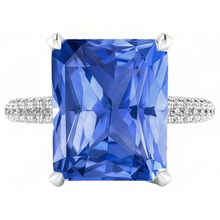 Afbeelding in Gallery-weergave laden, Diamanten verlovingsring 5 karaat stralende saffier edelsteen sieraden
