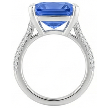 Afbeelding in Gallery-weergave laden, Diamanten verlovingsring 5 karaat stralende saffier edelsteen sieraden
