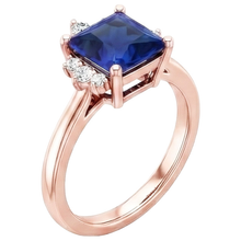 Afbeelding in Gallery-weergave laden, Natuurlijke uit de aarde gewonnen diamanten verlovingsring half halo prinses blauwe saffier 5.50 karaat

