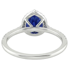 Afbeelding in Gallery-weergave laden, Natuurlijke uit de aarde gewonnen diamanten verlovingsring, peervormige traan blauwe saffier, 6.20 karaat
