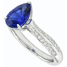 Afbeelding in Gallery-weergave laden, echte round diamant 3karaat ring close-up detail
