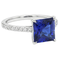 Natuurlijke Saffier Ring 5.50ct - Witgoud 14K