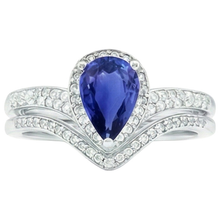 Afbeelding in Gallery-weergave laden, Diamanten verlovingsring set Peer Ceylon Sapphire 2,75 karaat
