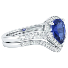 Afbeelding in Gallery-weergave laden, Diamanten verlovingsring set Peer Ceylon Sapphire 2,75 karaat
