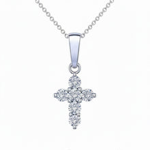 Afbeelding in Gallery-weergave laden, Diamanten Kruisketting, 2,00 Karaat Ronde Briljant Geslepen, 14 Karaat Witgoud

