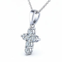 Afbeelding in Gallery-weergave laden, Diamanten Kruisketting, 2,00 Karaat Ronde Briljant Geslepen, 14 Karaat Witgoud
