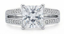 Afbeelding in Gallery-weergave laden, Echte Natuurlijke uit de aarde gewonnen Diamanten Jubileum Fantasie Ring 3.51 Karaat Princess Goud Wit
