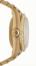 Afbeelding in Gallery-weergave laden, Diamanten rand champagne Arabisch goud presidentieel horloge Rolex Datumjust
