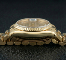 Afbeelding in Gallery-weergave laden, Diamanten wijzerplaat Rolex Presidential gouden horloge Champagne geborstelde wijzerplaat
