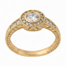 Afbeelding in Gallery-weergave laden, Diamond Anniversary 0,80 Carat Fancy Ring Bezel Setting Sieraden Geel goud 14K
