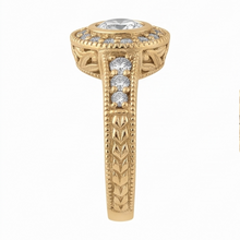 Afbeelding in Gallery-weergave laden, Diamond Anniversary 0,80 Carat Fancy Ring Bezel Setting Sieraden Geel goud 14K
