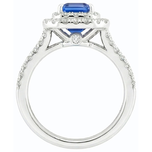 Afbeelding in Gallery-weergave laden, echte round saffier 5karaat ring close-up detail
