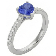 Afbeelding in Gallery-weergave laden, Diamond Engagement Srilanka Sapphire Ring Jacobsschelp Set Accenten 3 karaat
