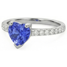 Afbeelding in Gallery-weergave laden, Diamond Engagement Srilanka Sapphire Ring Jacobsschelp Set Accenten 3 karaat
