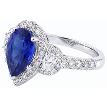 Afbeelding in Gallery-weergave laden, echte pear saffier 4.50karaat ring profielweergave
