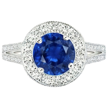 Afbeelding in Gallery-weergave laden, echte round diamant 2.50karaat ring zijaanzicht

