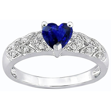Afbeelding in Gallery-weergave laden, echte heart saffier 2.50karaat ring zijaanzicht
