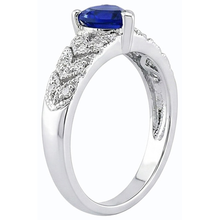 Afbeelding in Gallery-weergave laden, echte heart saffier 2.50karaat ring close-up detail
