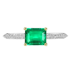 Stralend Pavé Smaragd Edelsteen Ring – 2 karaat 14 Karaat