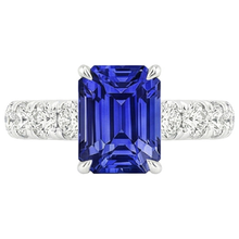 Afbeelding in Gallery-weergave laden, echte round saffier 5karaat ring op wit
