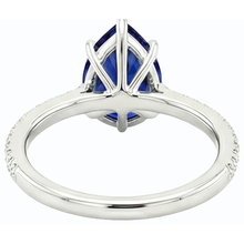 Afbeelding in Gallery-weergave laden, Diamond Solitaire trouwring blauwe saffier met accenten 3,50 karaat
