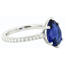 Afbeelding in Gallery-weergave laden, Diamond Solitaire trouwring blauwe saffier met accenten 3,50 karaat
