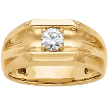 Afbeelding in Gallery-weergave laden, Diamond Solitaire verlovingsring voor heren 0,50 karaat geel goud 14K

