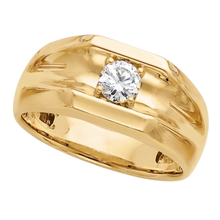 Afbeelding in Gallery-weergave laden, Diamond Solitaire verlovingsring voor heren 0,50 karaat geel goud 14K
