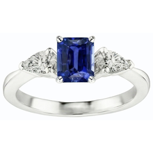 Afbeelding in Gallery-weergave laden, echte pear saffier 2.50karaat ring bovenaanzicht
