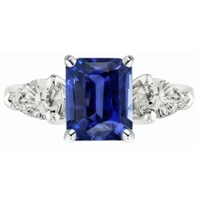Afbeelding in Gallery-weergave laden, echte pear saffier 2.50karaat ring op wit
