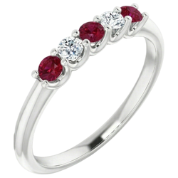 Echte Robijn Eternity Ring 1 Karaat