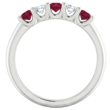 Afbeelding in Gallery-weergave laden, echte round robijn 1karaat eternity ring op wit
