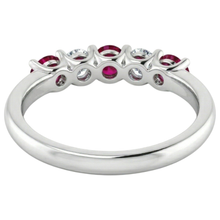 Afbeelding in Gallery-weergave laden, echte round robijn 1karaat eternity ring met diamantaccenten
